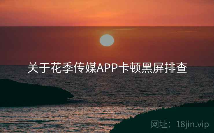 关于花季传媒APP卡顿黑屏排查