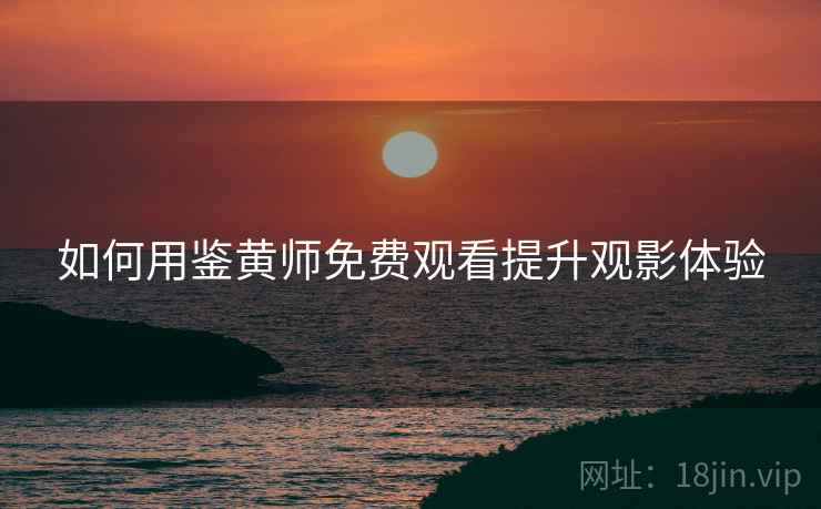 如何用鉴黄师免费观看提升观影体验