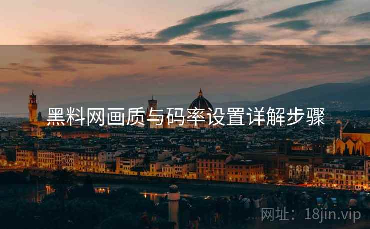 黑料网画质与码率设置详解步骤