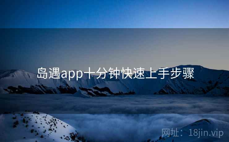 岛遇app十分钟快速上手步骤